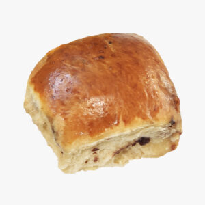 Brioche bun with rum raisin & Belgium chocolate